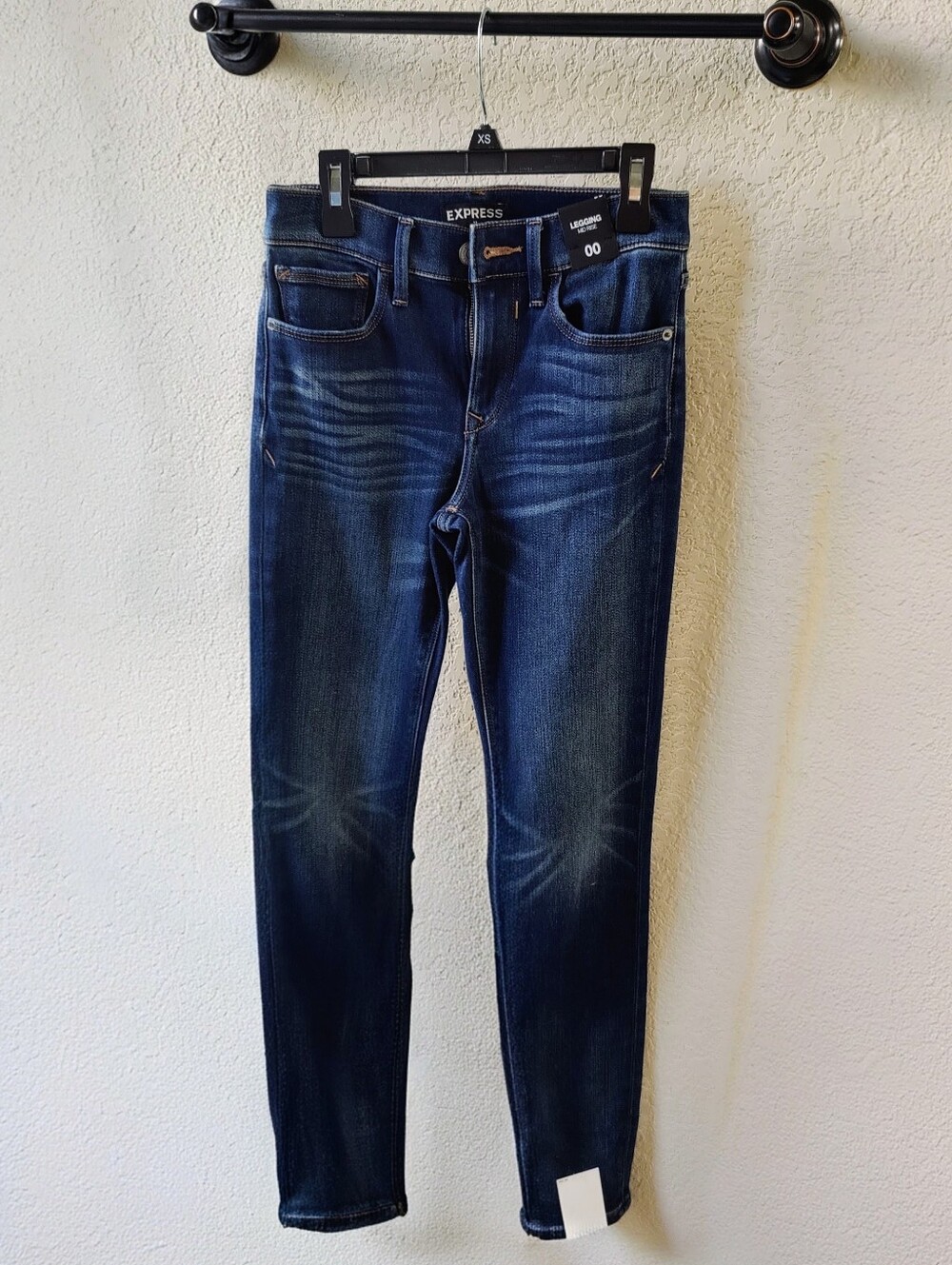 Express Dark Wash Skinny Jeans - Deep Indigo Blue